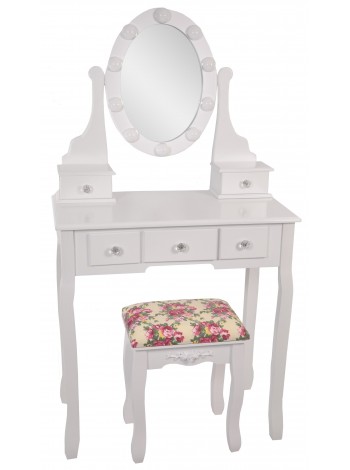 Туалетний столик з підсвіткою Bonro В-054L (червона табуретка) (20000034)