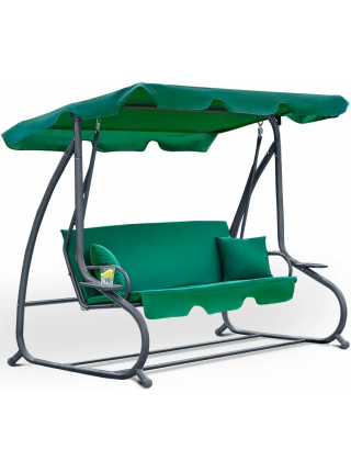 Садовая качель JUST GARDEN Relax Comfort 3-мест., до 200 кг! Зеленый