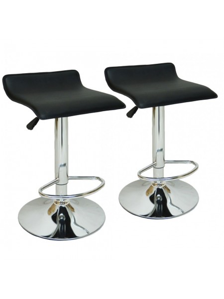 Барний стілець Bonro (2 шт.) чорний з регулюванням висоти і підніжкою (47000314)