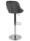 Барный стул со спинкой Bonro B-0741 велюр серый (47000039)