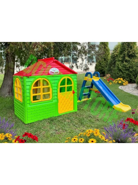 Дитячий майданчик Doloni Base Small, дитячий будиночок + гірка (BaseMM-1303)