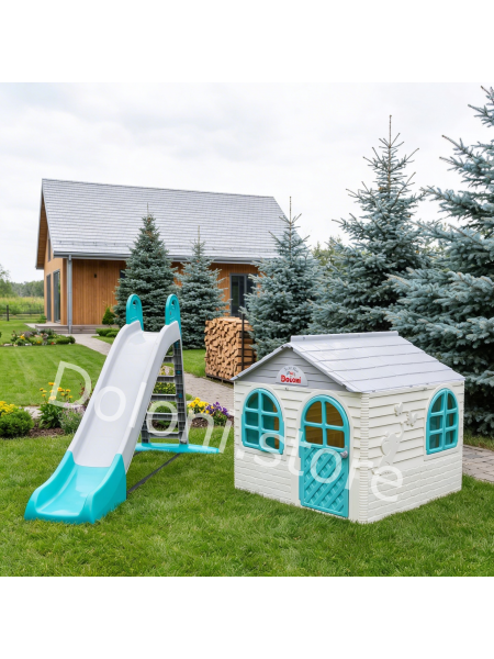 Детская площадка Doloni Base Medium, детский домик  + горка (BaseMB-0513)