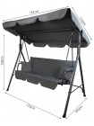 Садовые качели Just Garden Relax до 250 кг. трехместная. Серый