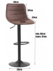 Барный стул со спинкой Bonro B-081 коричневый (2 шт) (47000067)