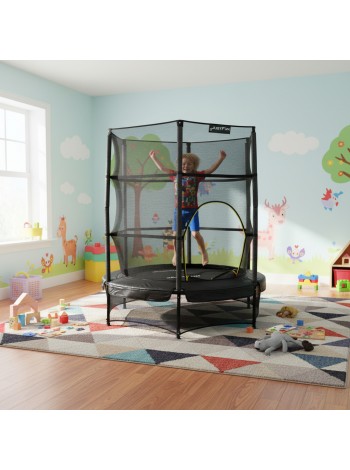 Батут Just Fun 140 см., до 60 кг. Чорний, зовнішня сітка. Для дому та вулиці