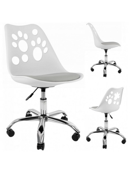 Крісло офісне, комп'ютерне Bonro (42400386) Білий з сірим сидінням