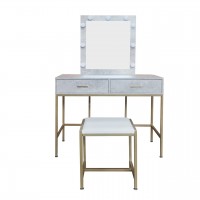Туалетний столик + табурет з підсвіткою. Столик для макіяжу AVKO (ADT13) Сірий