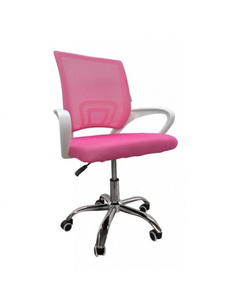 Крісло офісне Bonro 619 біло-рожеве