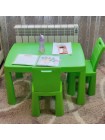 Дитячий стіл і два стільці (04680/2), пластиковий. Зелений