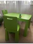 Дитячий стіл і два стільці (04680/2), пластиковий. Зелений