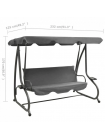 Садова гойдалка JUST GARDEN Relax Comfort 3-міс., до 200 кг! Сірий