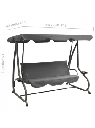 Садовая качель JUST GARDEN Relax Comfort 3-мест., до 200 кг! Серый