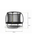 Батут Just Fun 305 см., до 150 кг. FiberGlass. Внутренняя сетка. Черный