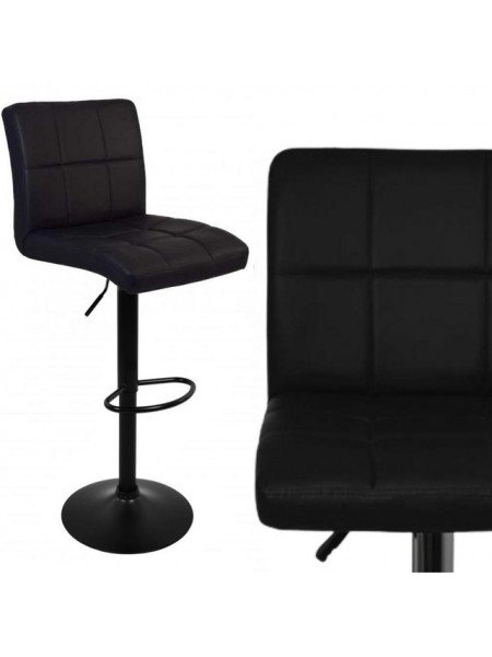 Барний стілець зі спинкою Bonro BC-0106 чорний з чорною основою комплект 5 штук