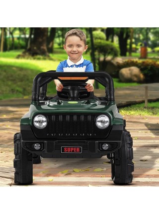 Детская машина на аккумуляторе Just Drive JЕЕP GRAND-RS1. Два мотора по 30 Вт, MP3, 6 км/ч. Зеленый