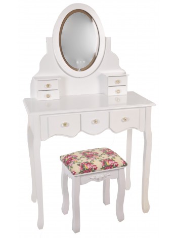 Туалетний столик з підсвіткою Bonro В-066L (червона табуретка) (20000036)