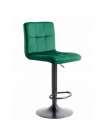 Барний стілець зі спинкою Bonro B-0106 (42400406) Велюр зелений з чорною основою