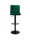 Барный стул со спинкой Bonro B-0106 (42400406) Велюр зеленый с черным основанием