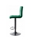Барний стілець зі спинкою Bonro B-0106 (42400406) Велюр зелений з чорною основою