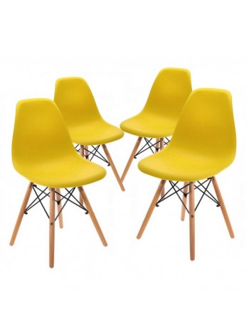 Крісло для кухні на ніжках Bonro (42400301) 4 шт. Жовтий