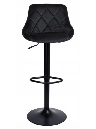 Барный стул со спинкой Bonro B-074 (42400303) Велюр черный с черным основанием
