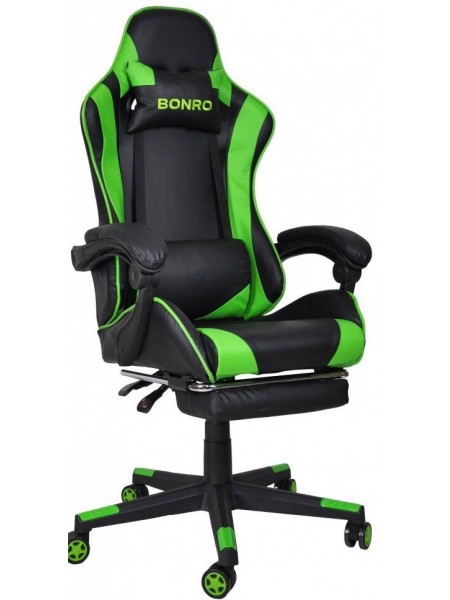 Кресло геймерское Bonro B-2013-1 зеленое (40800012)