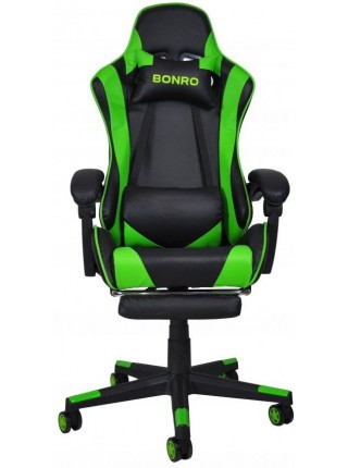 Кресло геймерское Bonro B-2013-1 зеленое (40800012)