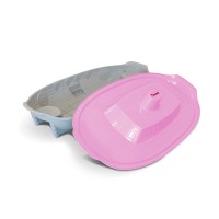 Детская пластиковая песочница в форме корабля Doloni (03355/6). Серо-розовая