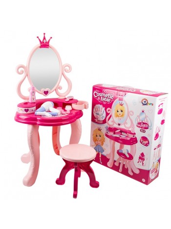 Дитячий косметичний столик із стільчиком ТехноК-8683. Рожевий 75.5×48×30 см