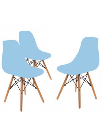 Крісло для кухні на ніжках Bonro (42400436) 3 шт. Блакитний