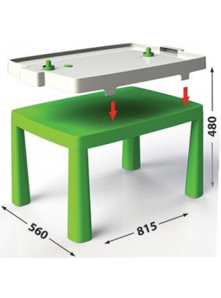 Набор столик + аэрохоккей и два стула (04580/21) Зеленый