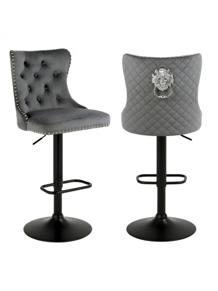 Барний стілець  Royal Krystal Сірий