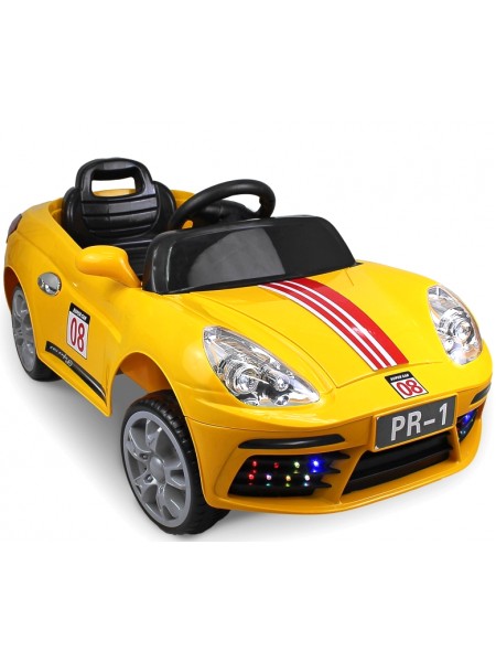 Детская машина на аккумуляторе Just Drive Роrsсне-1. Два мотора по 20 Вт, MP3, 6 км/ч. Желтый
